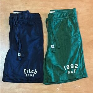 Abercrombie & Fitch Kids Medium Navy and Green Mesh Shorts